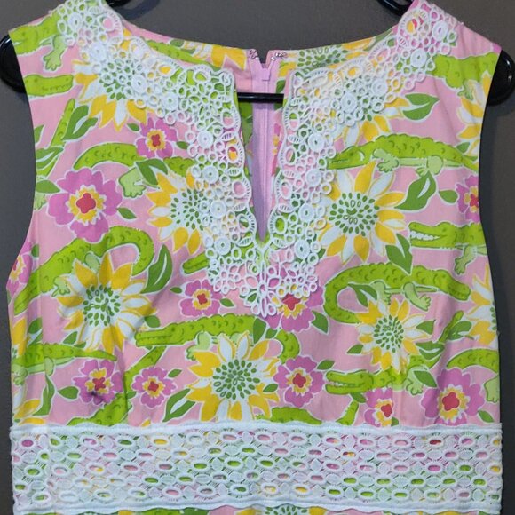 Lilly Pulitzer Fantine Dress In Mizner Pink Croc Monsieur Print SIZE 10 - Picture 8 of 8